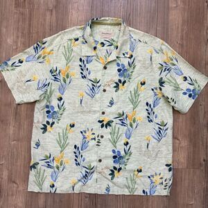 Tommy Bahama Camp Hawaiian Shirt Men's Silk Cotton Short Sleeve Summer Spring XL